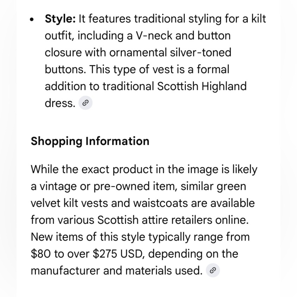 Kiltmaker Dark Green Velvet Vest/waistcoat made in Scotland Hector Russell label - Picture 4 of 11
